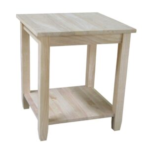 International Concepts Solid Wood Solano End Table Unfinished