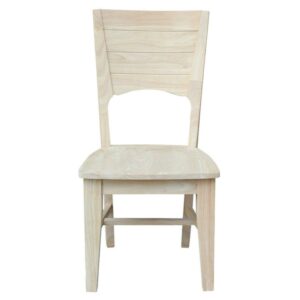 Canyon Collection Set of Two Wood Solid Back Chairs in Unfinished