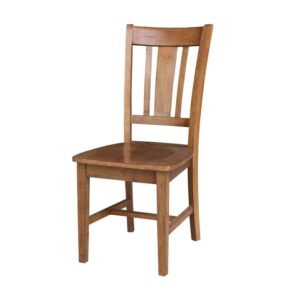 International Concepts Set of Two Solid Wood San Remo Splatback Chair Distressed Oak