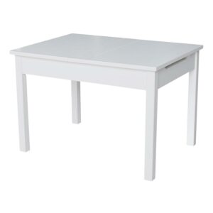 International Concepts Indoor Wood Lift Top Table for Storage in White