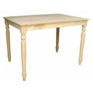 Solid Wood Top Table - Turned Legs