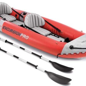 Intex Excursion Pro Inflatable 2 Person Vinyl Kayak with Oars & Pump, Red