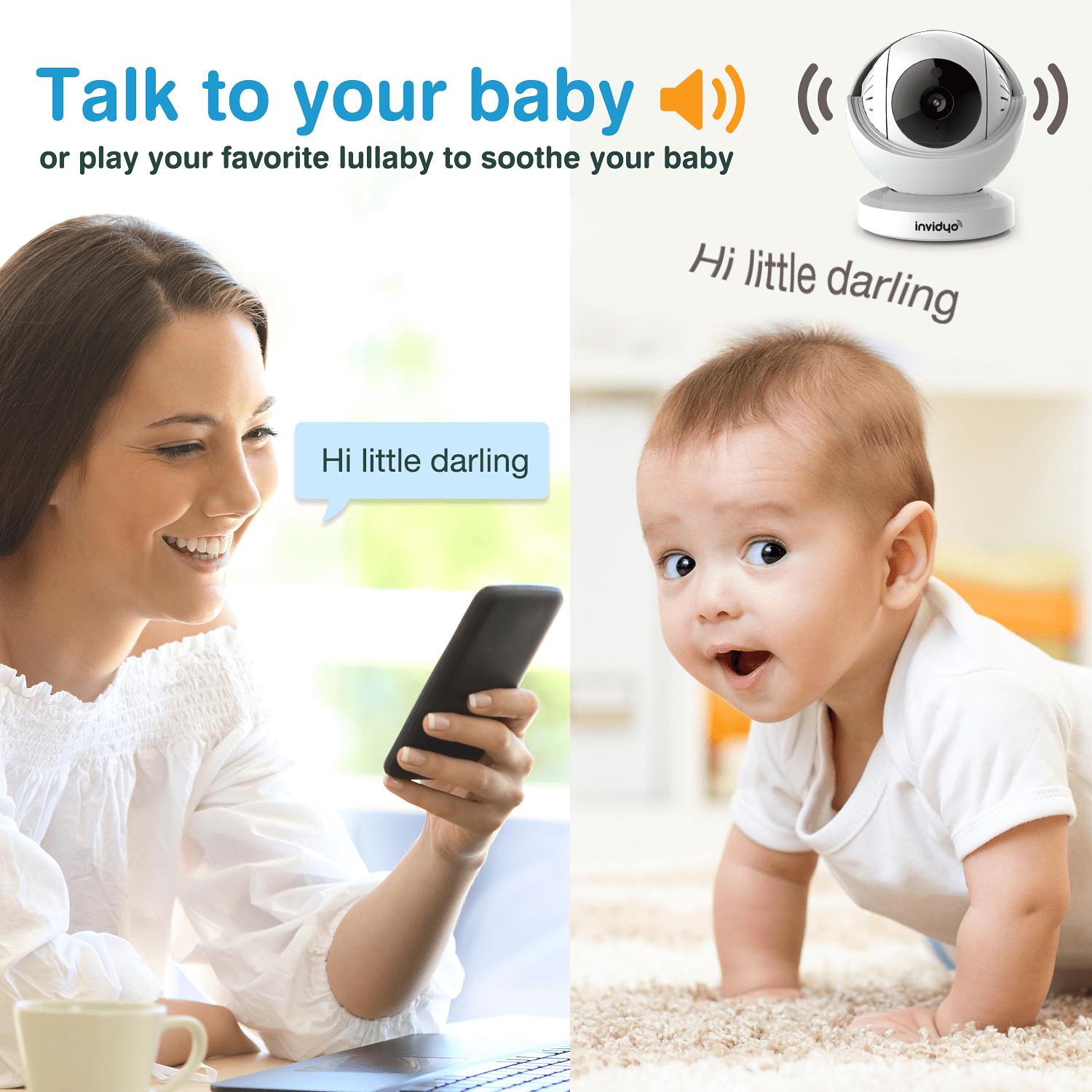 Invidyo FHD 1080p Pan and Tilt Video Baby Monitor - White - Image 2
