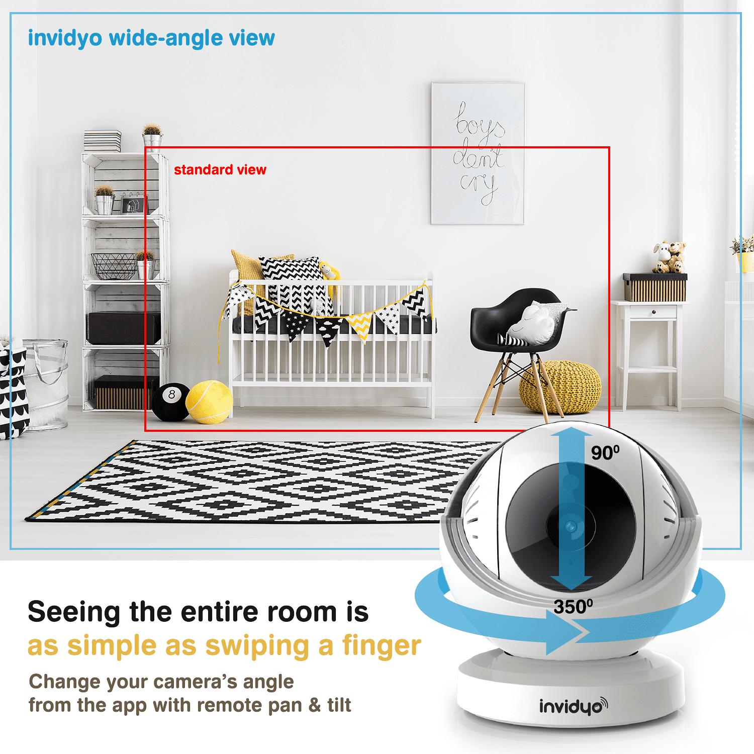 Invidyo FHD 1080p Pan and Tilt Video Baby Monitor - White - Image 6