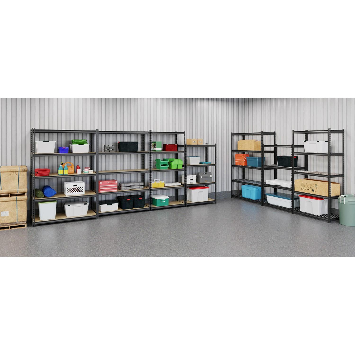 Iron Horse 2300 Riveted Steel Shelving 5-Shelf Unit, 18D x 36W x 72H, Black - Image 17