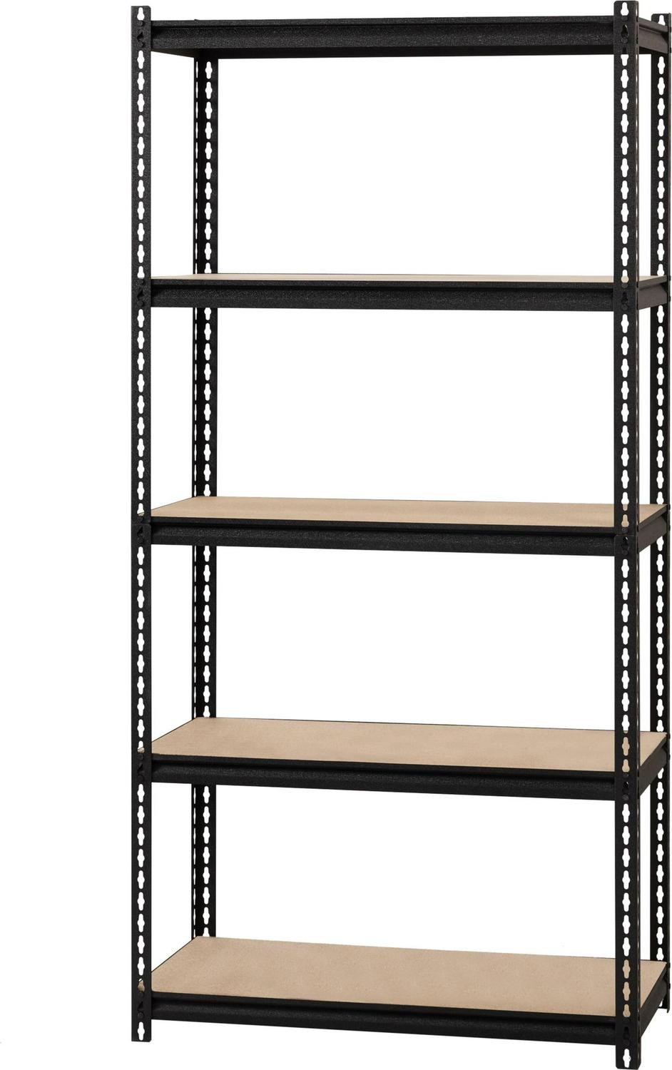 Iron Horse 2300 Riveted Steel Shelving 5-Shelf Unit, 18D x 36W x 72H, Black - Image 3
