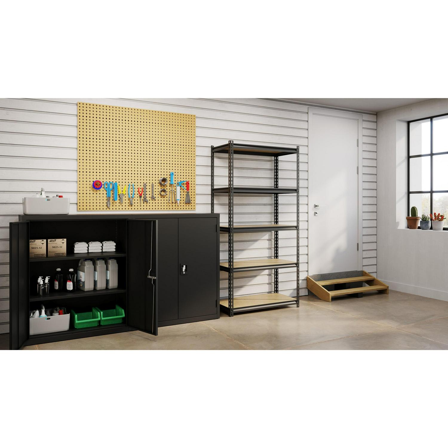 Iron Horse 2300 Riveted Steel Shelving 5-Shelf Unit, 18D x 36W x 72H, Black - Image 16