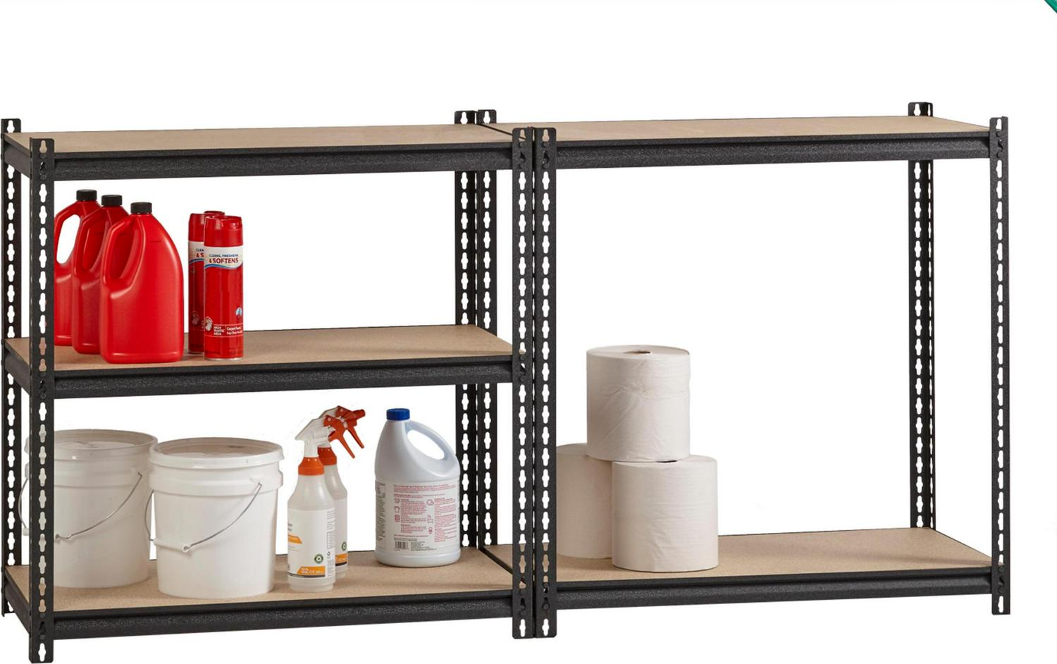 Iron Horse 2300 Riveted Steel Shelving 5-Shelf Unit, 18D x 36W x 72H, Black - Image 7