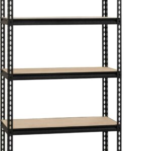Iron Horse 2300 Riveted Steel Shelving 5-Shelf Unit, 18D x 36W x 72H, Black