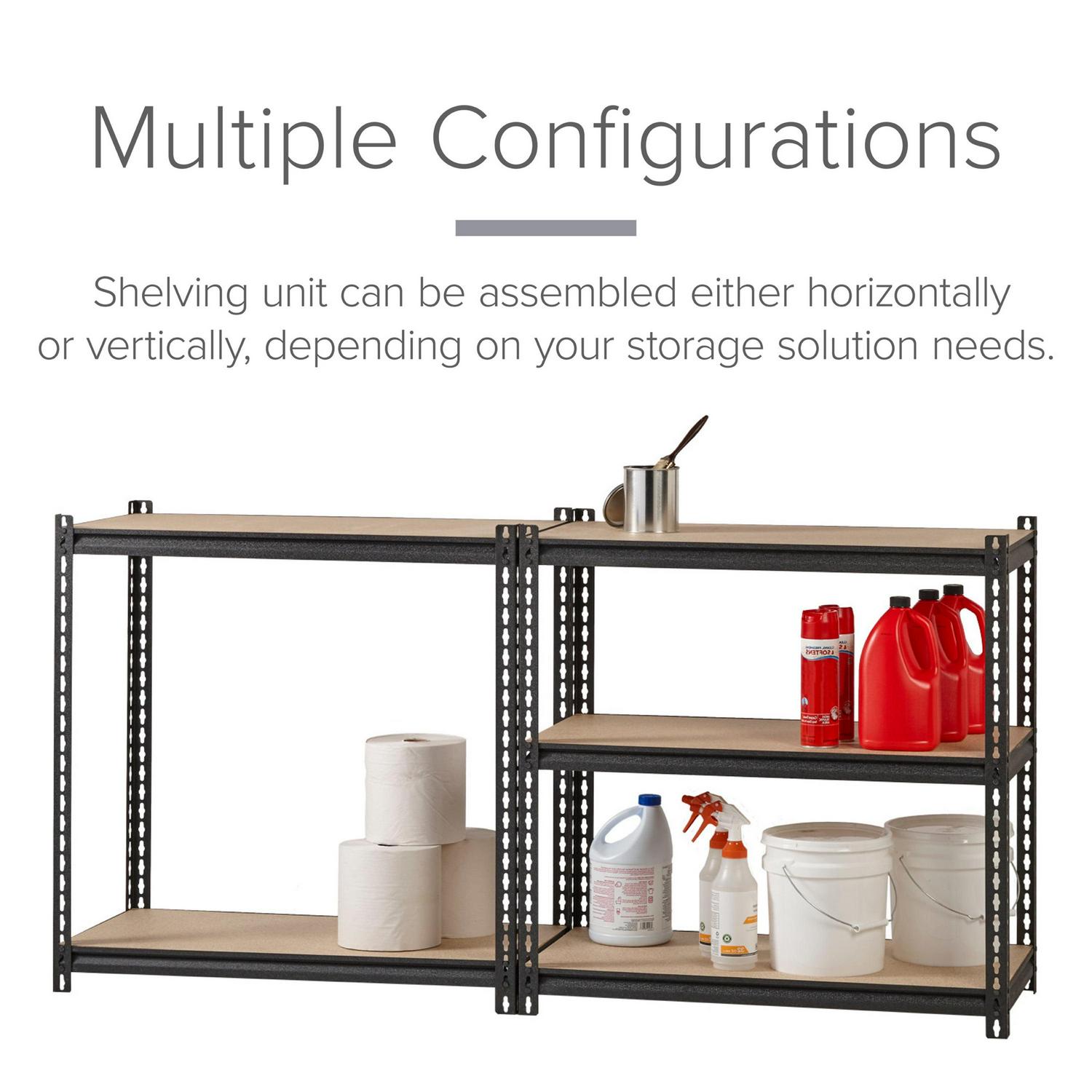 Iron Horse 2300 Riveted Steel Shelving 5-Shelf Unit, 18D x 36W x 72H, Black - Image 10