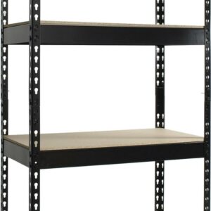 Iron Horse 3800 Riveted Steel Shelving, 4-Shelf, 16Dx30Wx60H, Black