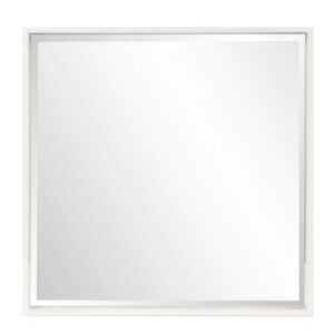 Tyler Dillon White Square Mirror with Shadowbox Style Wood Frame - 40" x 40"