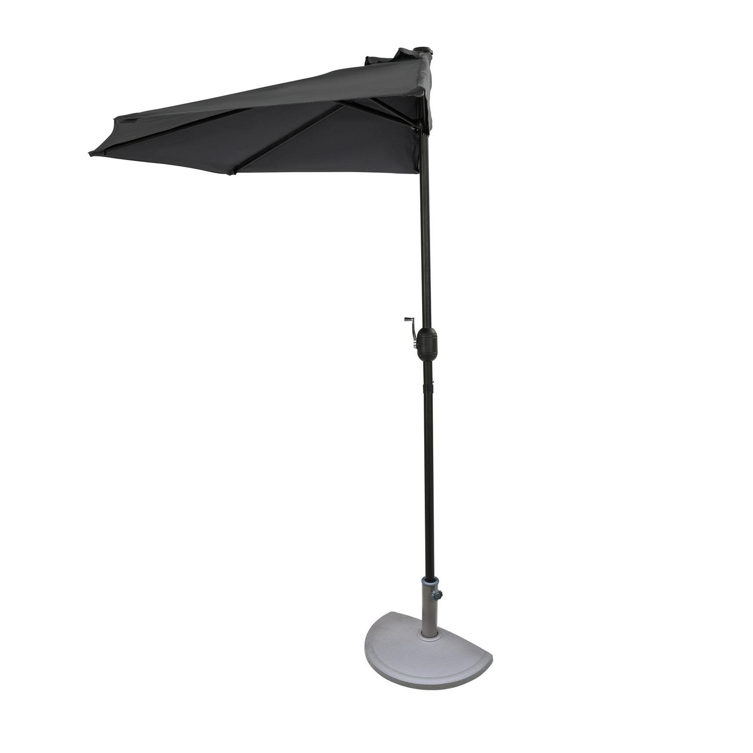 Bluewave Island Lanai 9-Ft Slate Grey Half Umbrella Polyester Canopy - Image 3