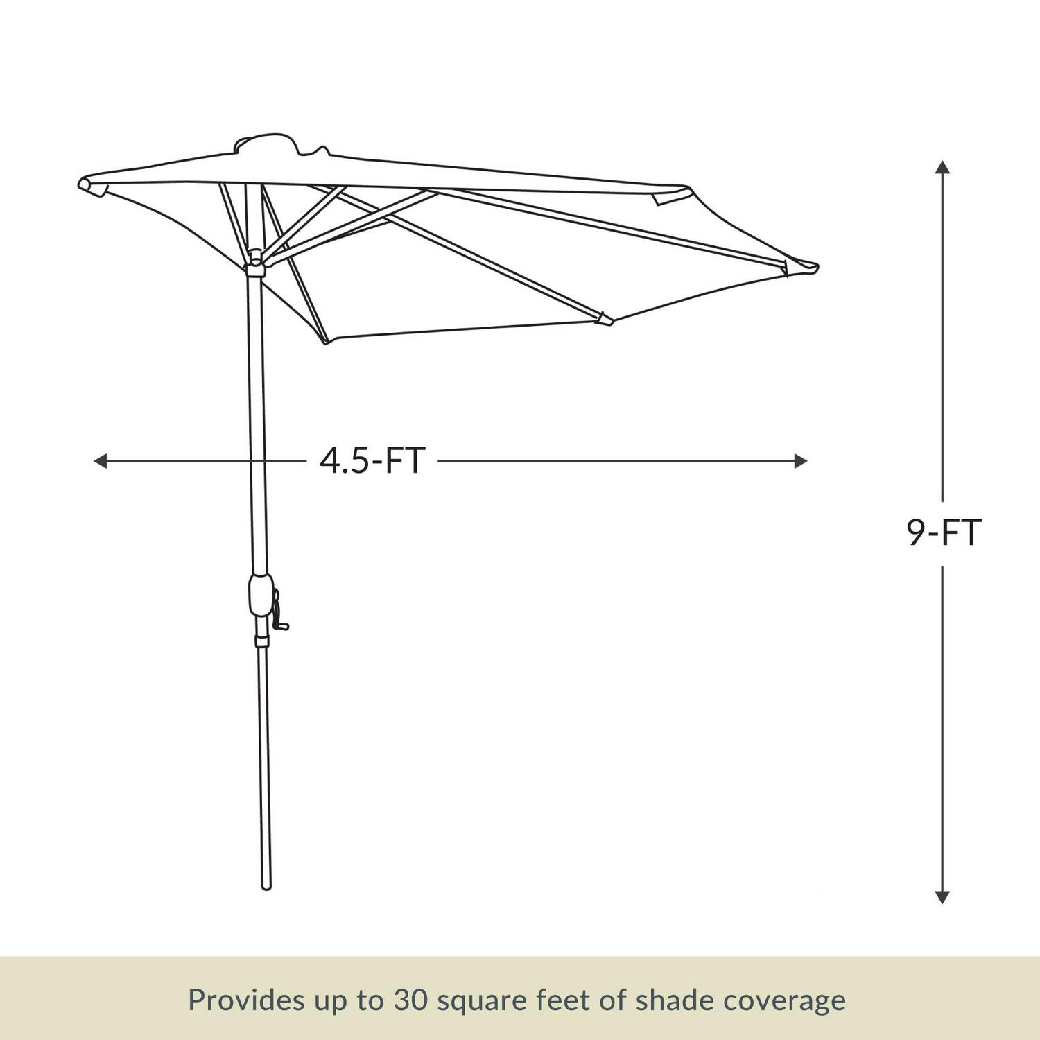 Bluewave Island Lanai 9-Ft Slate Grey Half Umbrella Polyester Canopy - Image 11