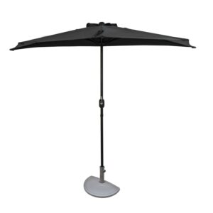 Bluewave Island Lanai 9-Ft Slate Grey Half Umbrella Polyester Canopy