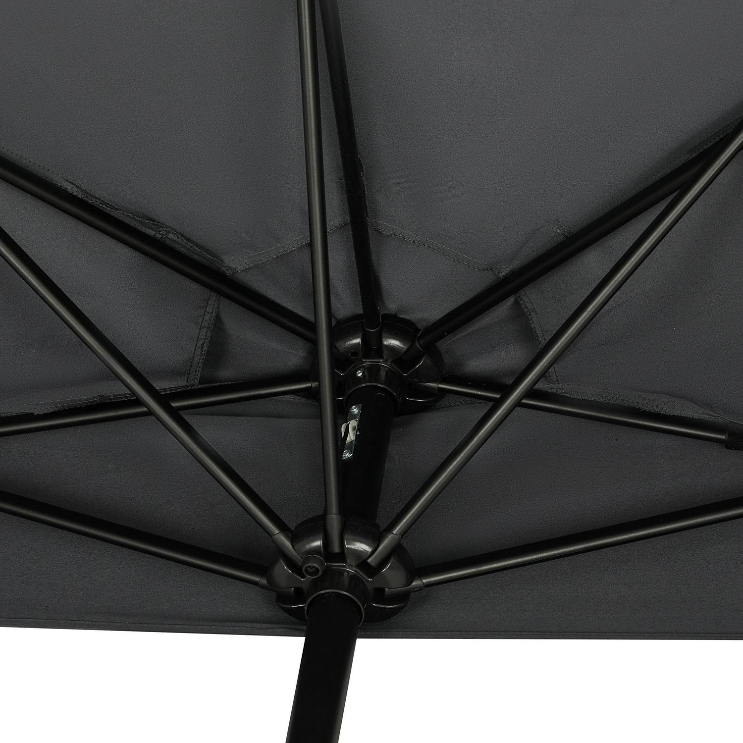 Bluewave Island Lanai 9-Ft Slate Grey Half Umbrella Polyester Canopy - Image 9