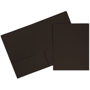 JAM Matte Two Pocket Folders, Brown, 100/Pack
