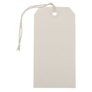 JAM Medium White Paper Gift Tags, with String 4.75" x 2.37" x 2" (1000 Count)