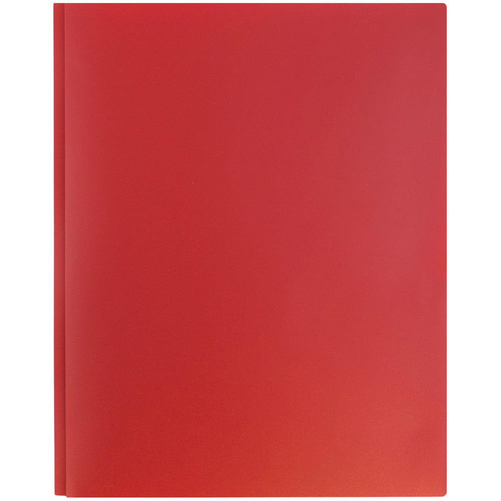 JAM Paper Plastic 2 Pocket School POP Folders with Metal Prongs Fastener Clasps, Red, Bulk 96/Pack - Image 5