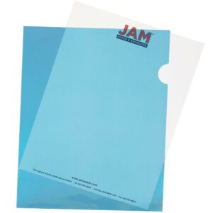 JAM Paper Plastic Sleeves, 9 x 11 1/2, Blue, 600/Box