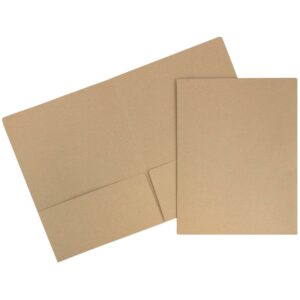 JAM Paper Cardstock Two, Pocket Presentation Folder, 9 x 12, White Matte, 1/Pack
