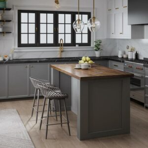 Kurv Counter Stool in Warm Gray (Set of 2)