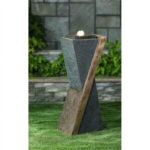 Jeco Outdoor Fountain with LED Light in Gray and Brown