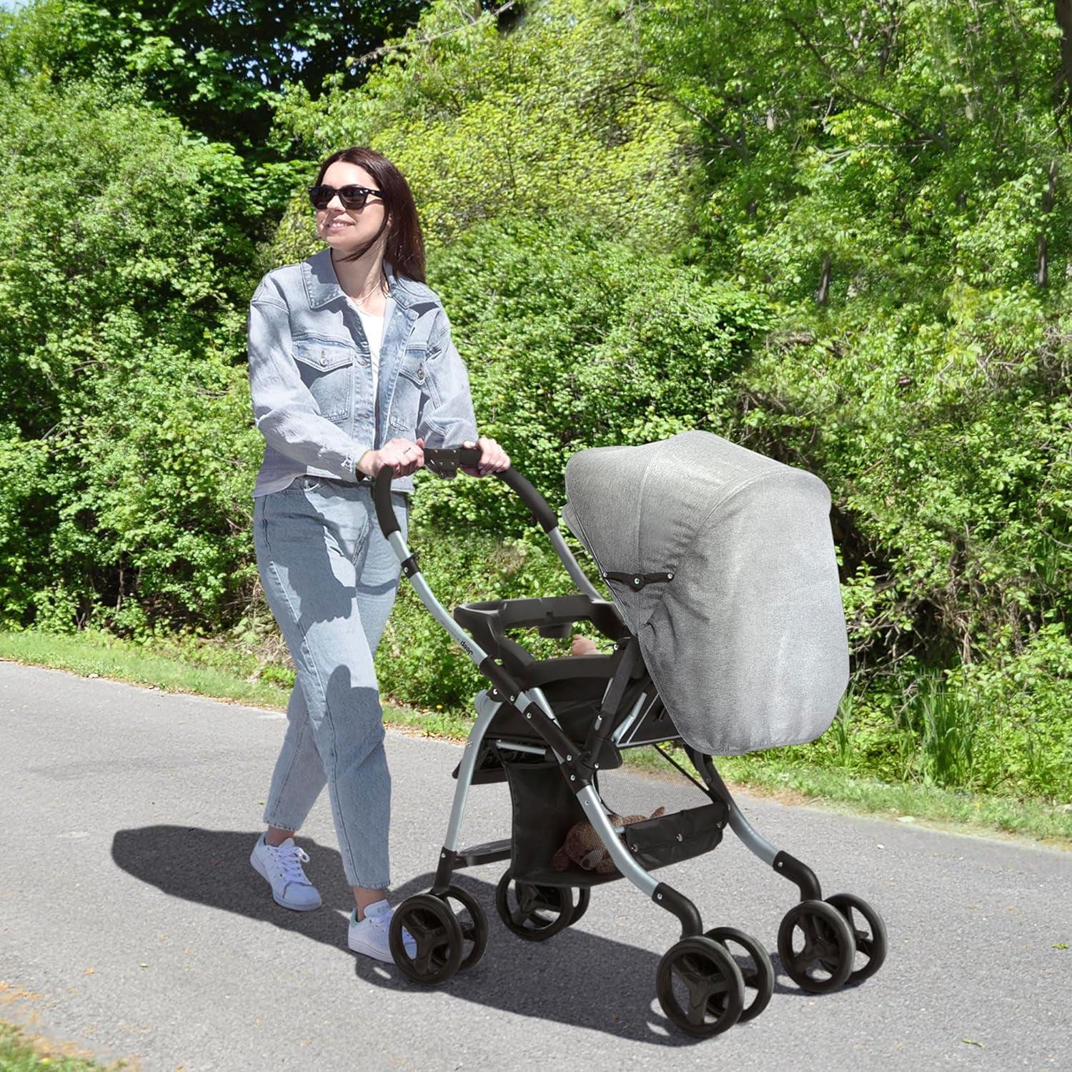 Jeep Unlimited Reversible Handle Stroller, Grey Tweed - Image 4