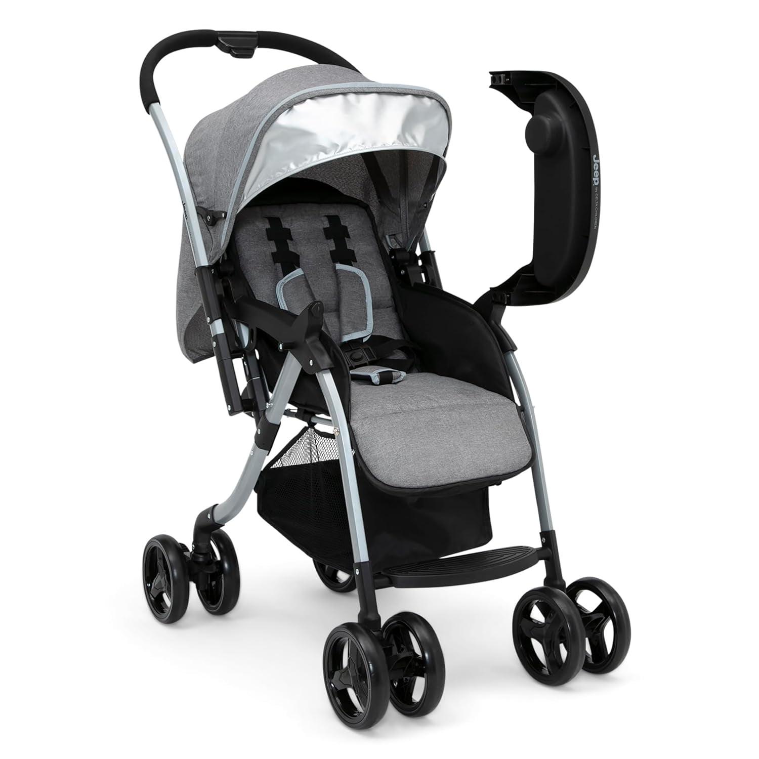 Jeep Unlimited Reversible Handle Stroller, Grey Tweed - Image 11
