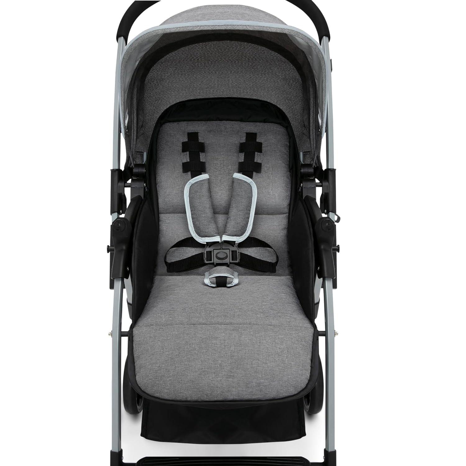 Jeep Unlimited Reversible Handle Stroller, Grey Tweed - Image 10