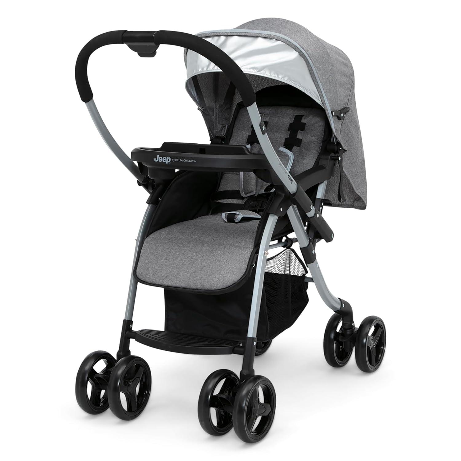 Jeep Unlimited Reversible Handle Stroller, Grey Tweed - Image 6