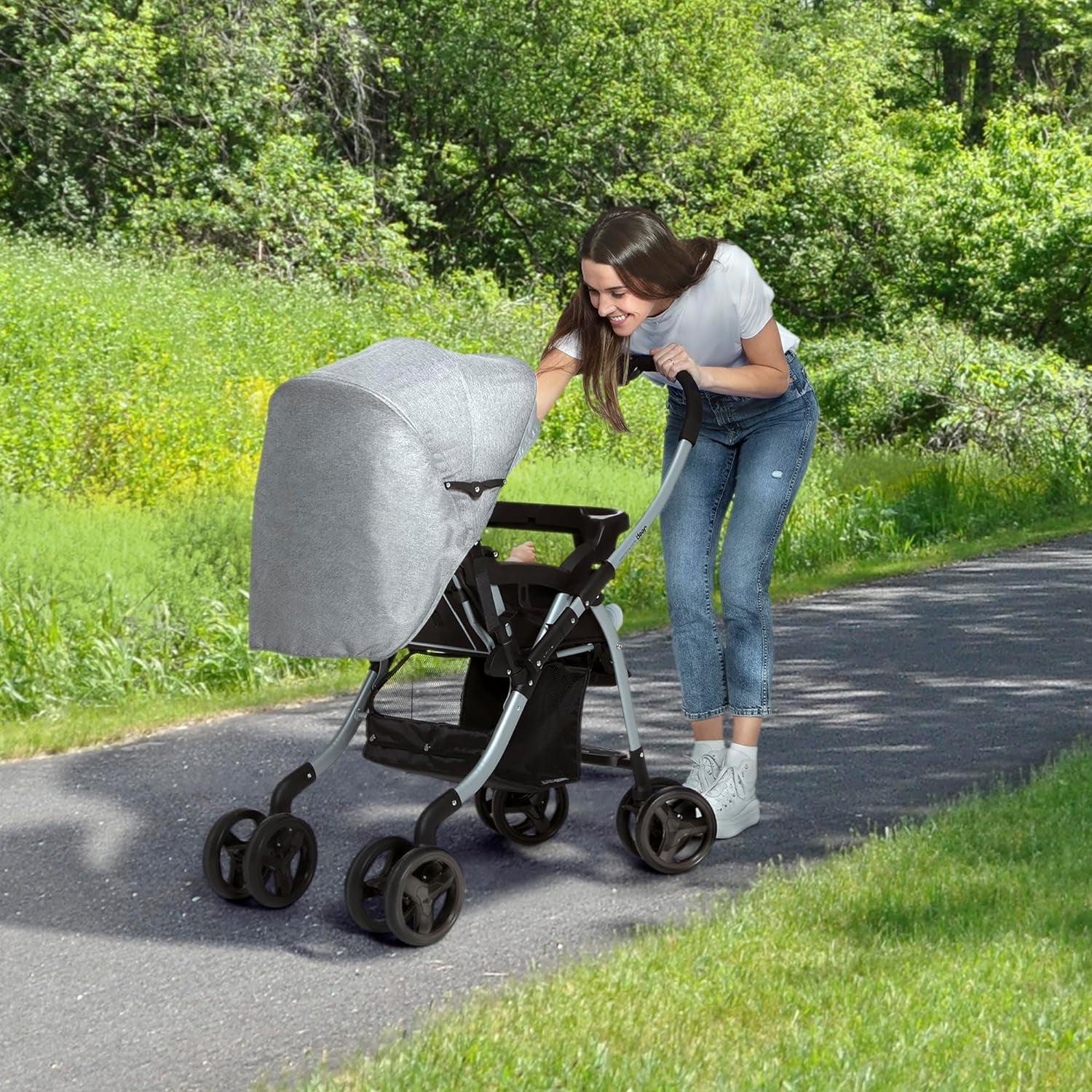 Jeep Unlimited Reversible Handle Stroller, Grey Tweed - Image 7