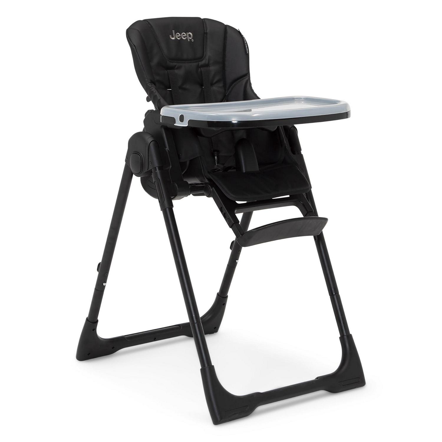 Jeep by Delta Children Classic Convertible 2-in-1 High Chair for Babies and Toddlers with Adjustable Height, Recline & Footrest - Dishwasher Safe Meal Tray, Black - Image 11