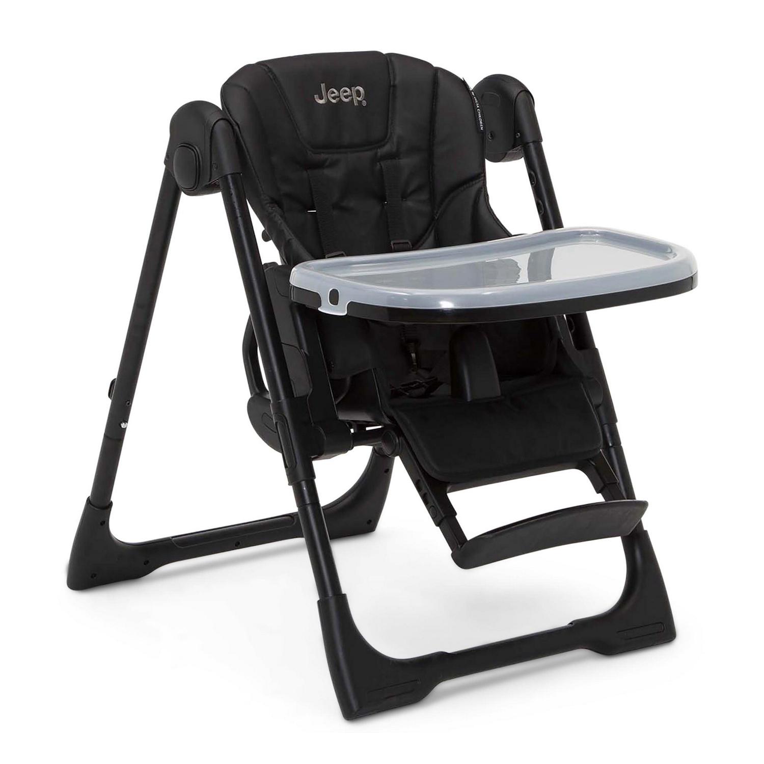 Jeep by Delta Children Classic Convertible 2-in-1 High Chair for Babies and Toddlers with Adjustable Height, Recline & Footrest - Dishwasher Safe Meal Tray, Black - Image 13