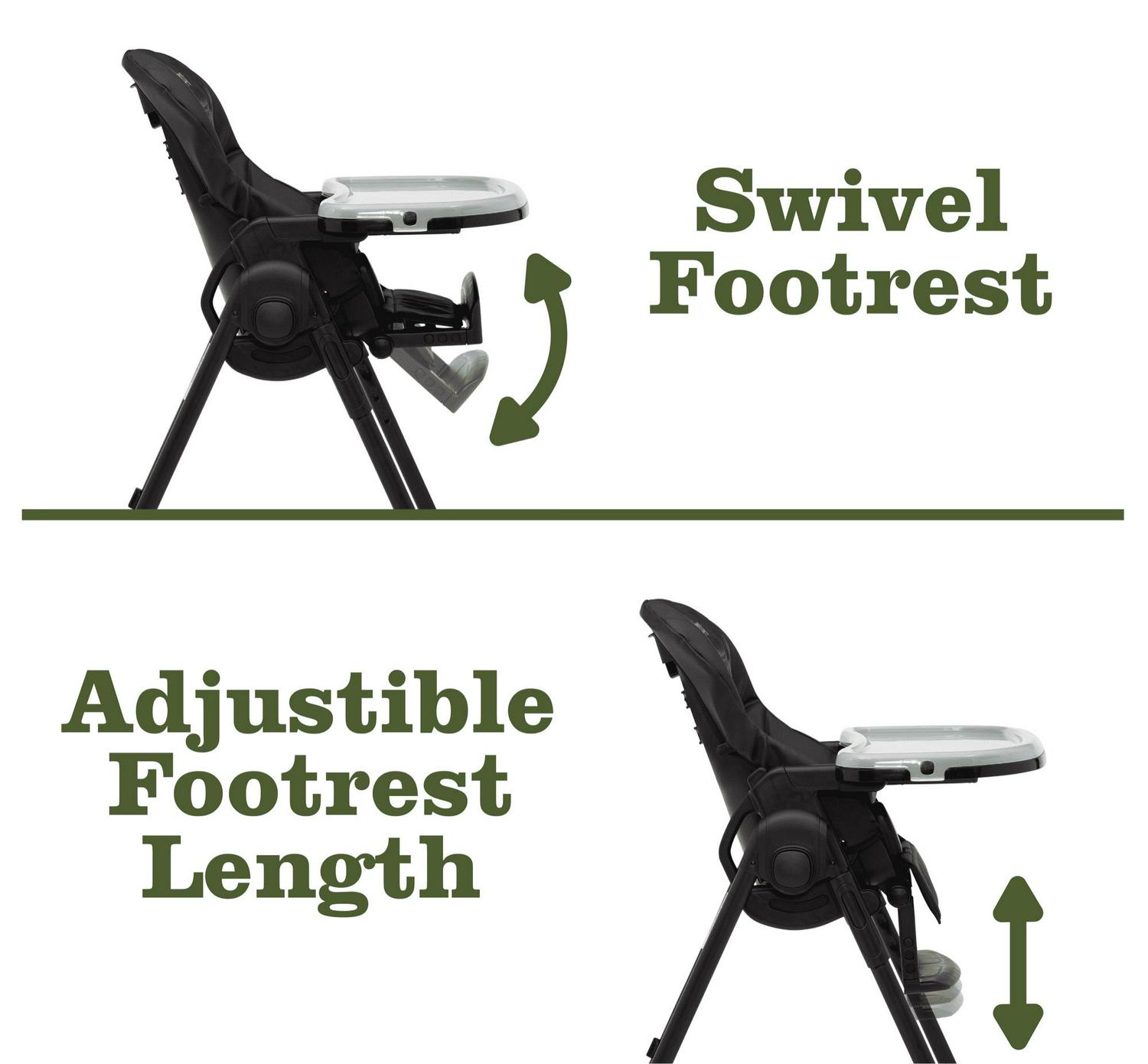 Jeep by Delta Children Classic Convertible 2-in-1 High Chair for Babies and Toddlers with Adjustable Height, Recline & Footrest - Dishwasher Safe Meal Tray, Black - Image 6