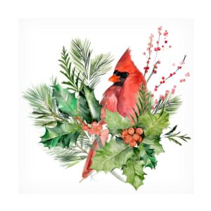 Jennifer Paxton Parker 'Cardinal Holly Christmas I' Canvas Art