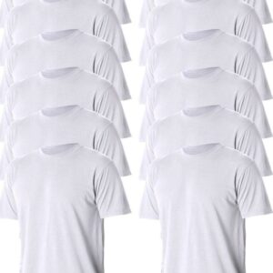 Jerzees Mens Stitching Crewneck Polyester T-Shirt, Pack of 12