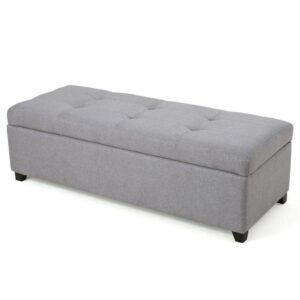 Bajia Tufted Pillow Top Fabric Stoarge Ottoman