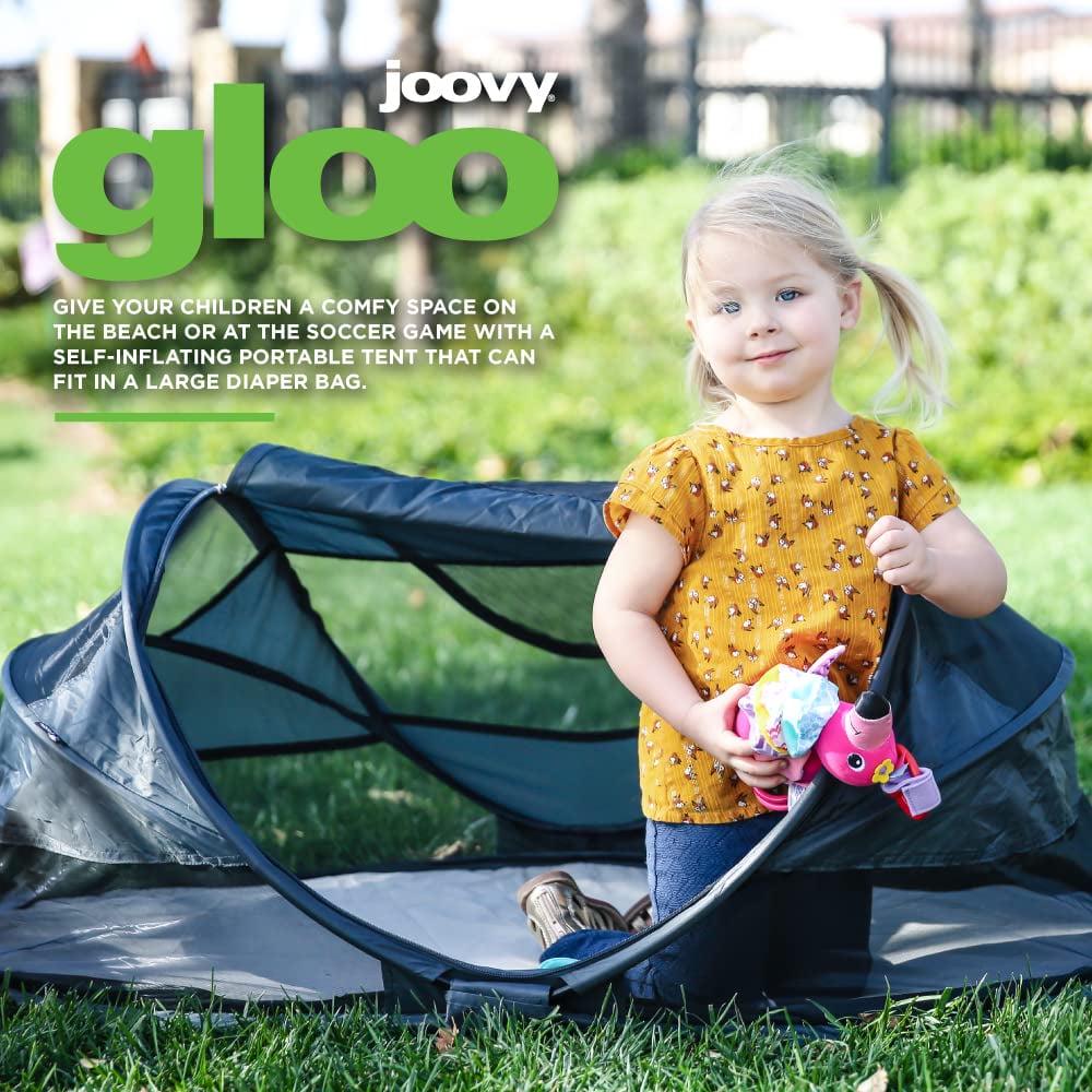 Joovy Gloo Pop Up Travel Bassinet, Self-Inflating, UPF 50, Cotton, Regular, Zinnia - Image 3