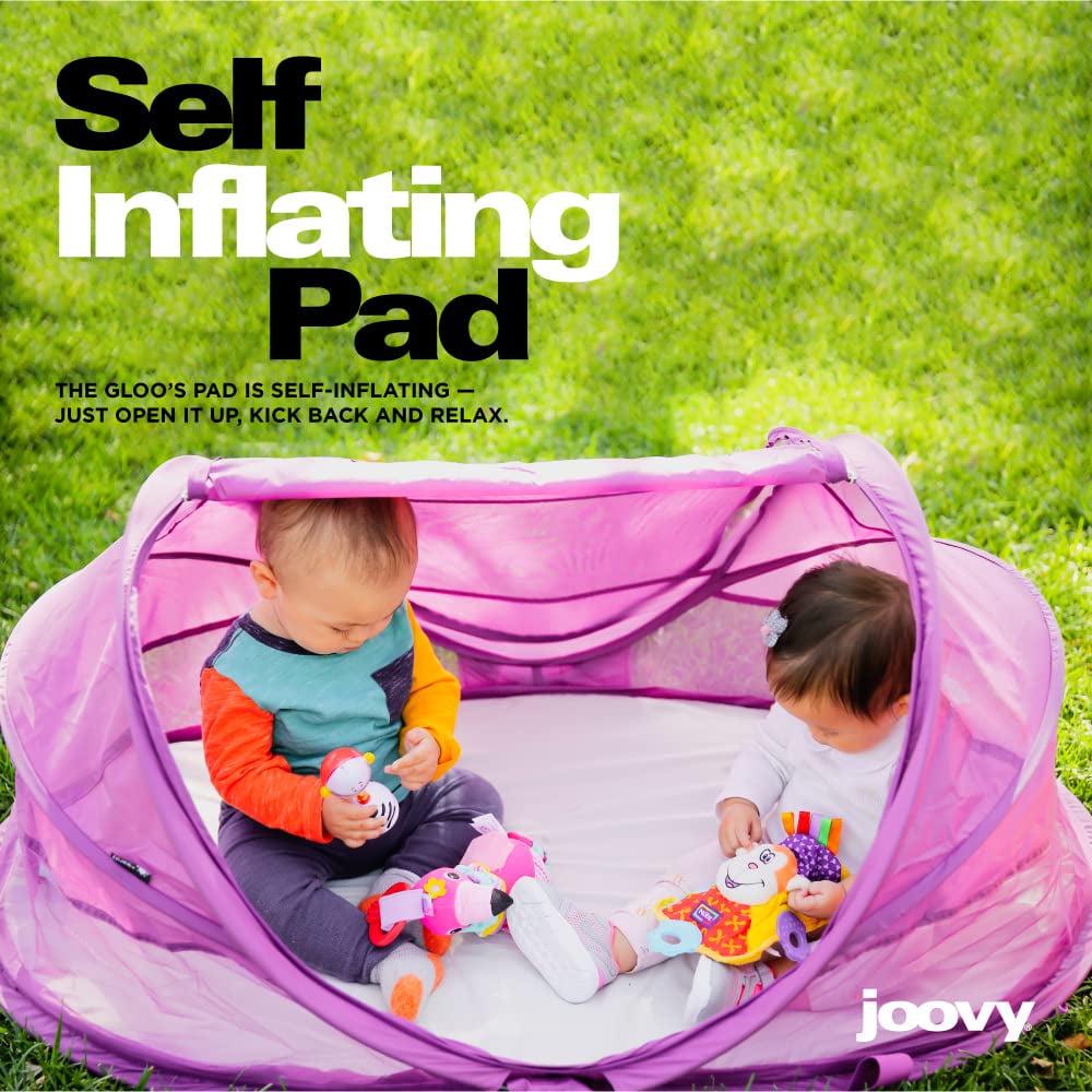 Joovy Gloo Pop Up Travel Bassinet, Self-Inflating, UPF 50, Cotton, Regular, Zinnia - Image 5