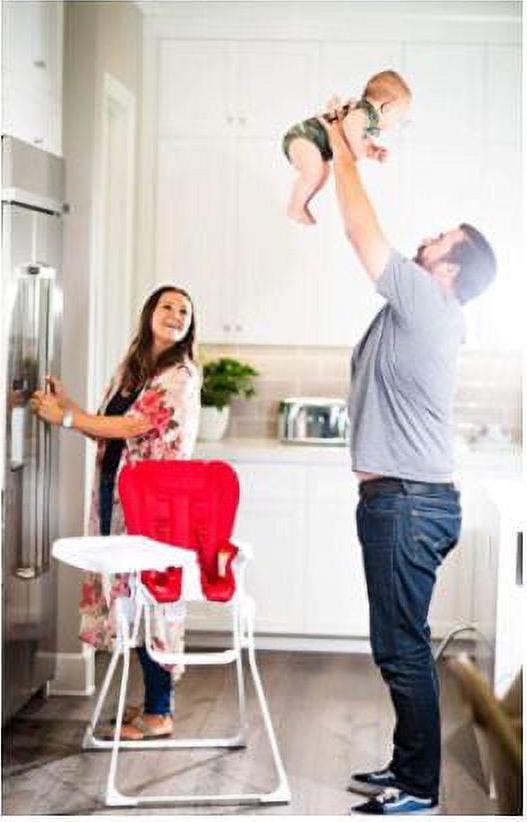 joovy Nook NB High Chair, Compact Fold, Adjustable Tray, Reclinable Seat for Newborn, Slate - Image 4