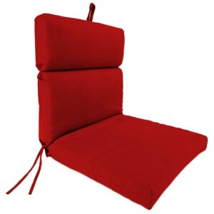 Jordan Manufacturing Sunbrella 44" x 22" Canvas Logo Red Solid Rectangular Outdoor Chair Cushion with Ties and Hanger Loop