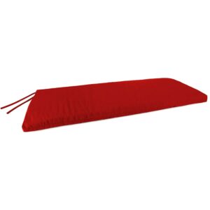 Jordan Manufacturing Sunbrella 48  x 18  Canvas Logo Red Solid Rectangular Outdoor Bench Cushion with Ties