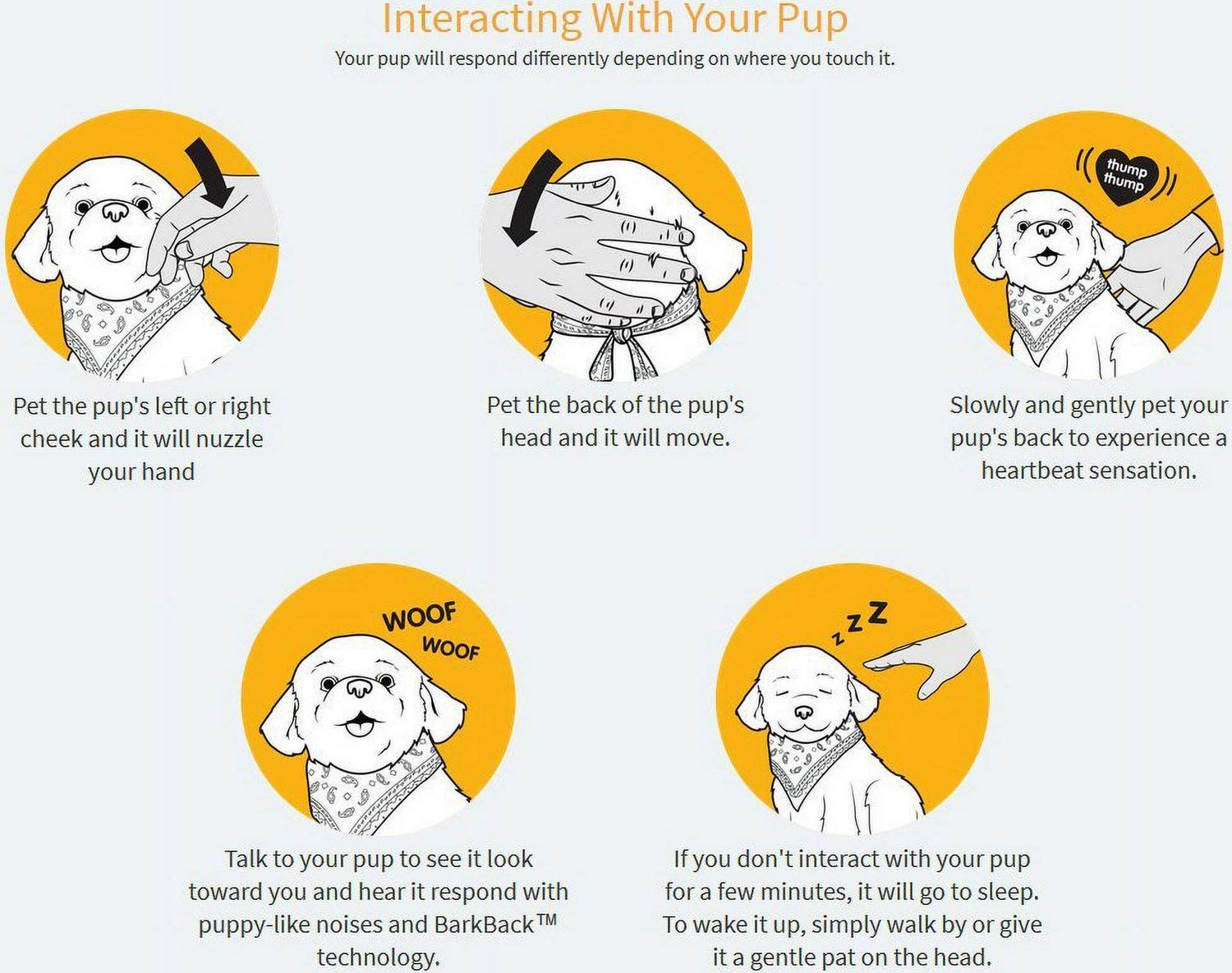 Joy for All On, Off, and Mute Switch Kids Dog Stuffed Animals & Plush Toys, Polyester White - Image 3