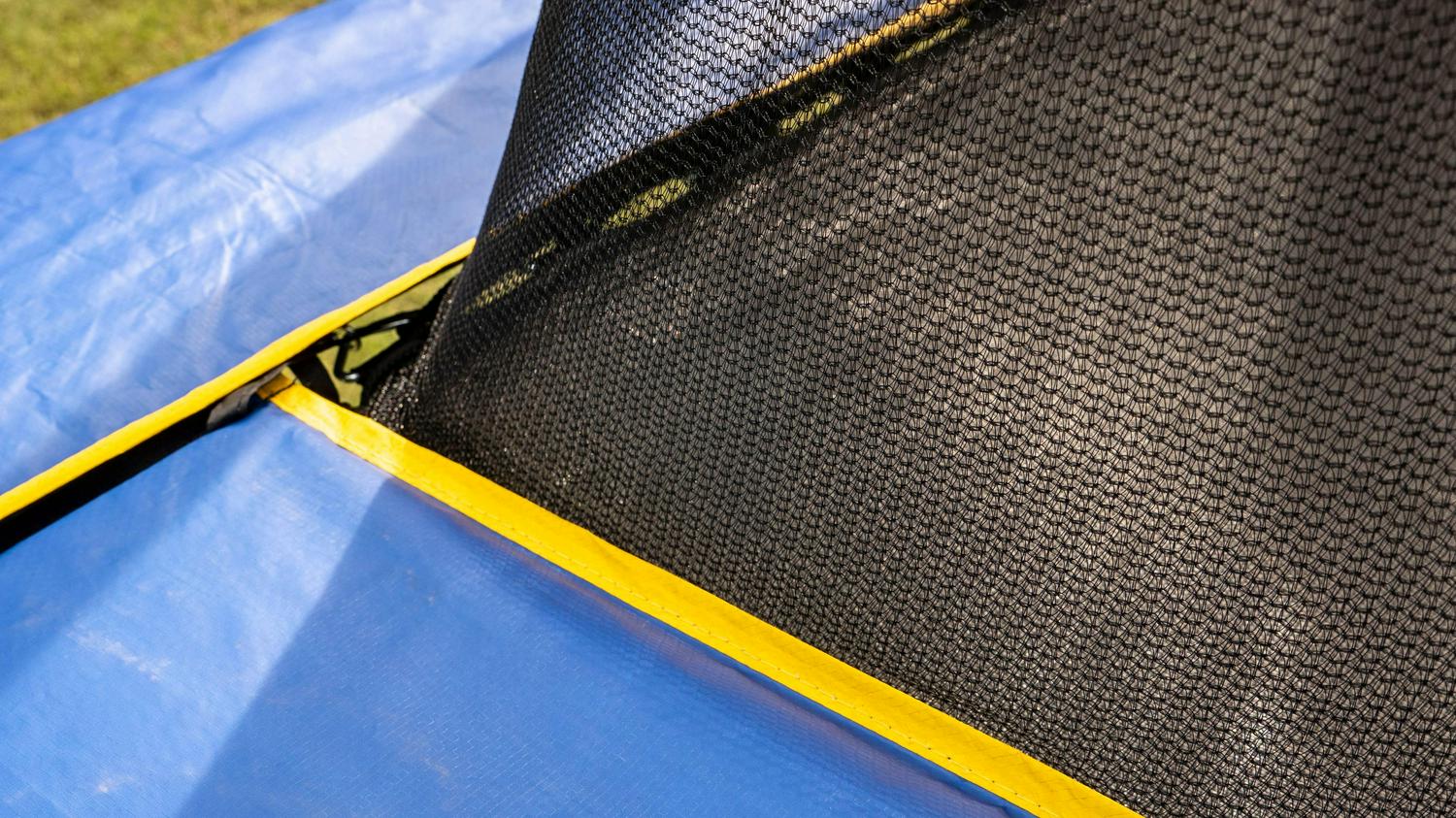 Jumpking Rectangle 10 x 14' Trampoline, with Enclosure, Blue/Yellow - Image 6