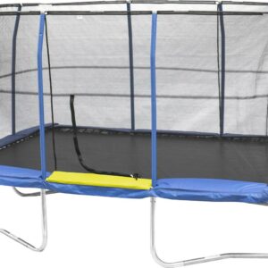 Jumpking Rectangle 10 x 14' Trampoline, with Enclosure, Blue/Yellow