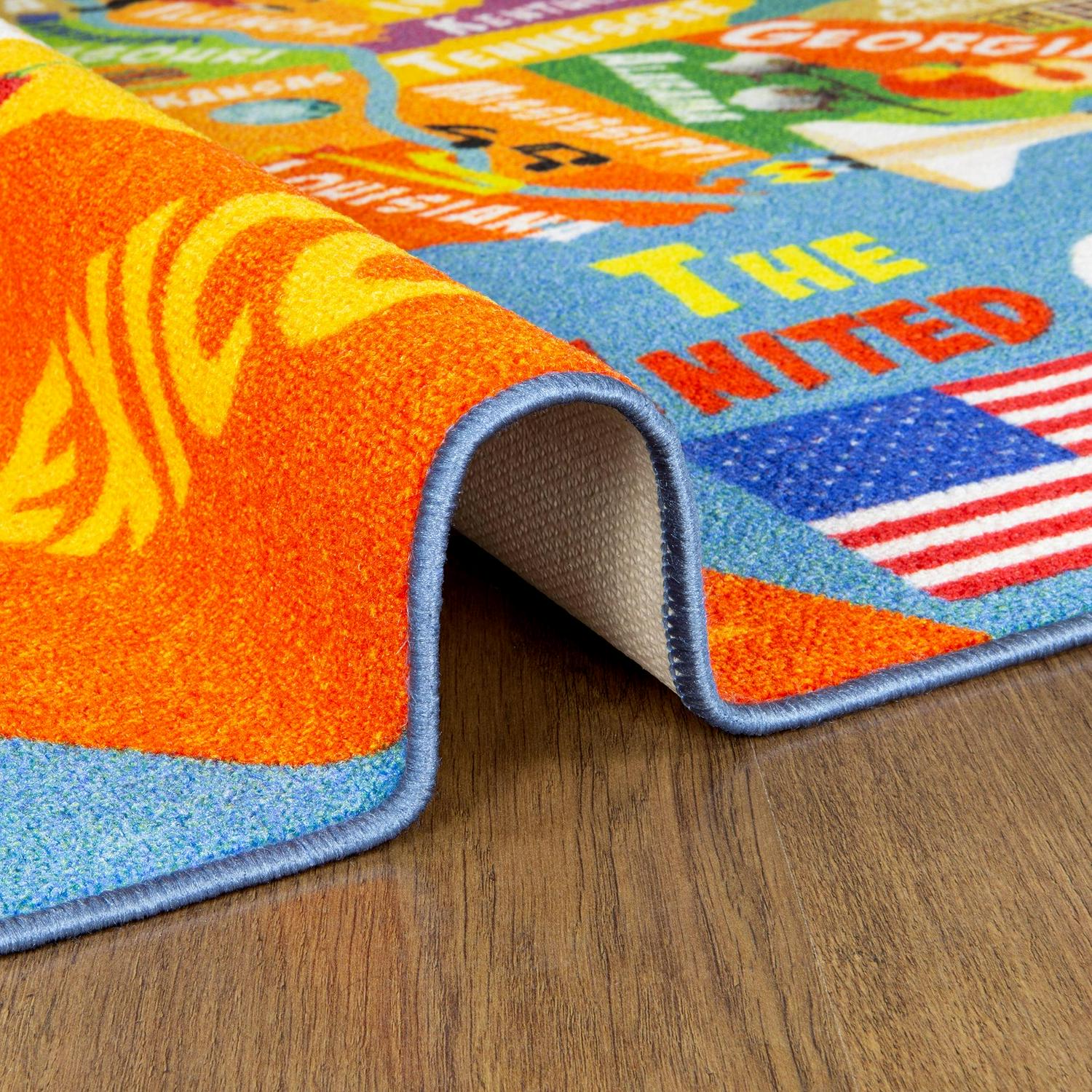 KC CUBS Playtime Collection USA United States Geography Map Educational Learning Area Rug Carpet for Kids and Children Bedrooms and Playroom (5' 0" x 6' 6") - Image 3