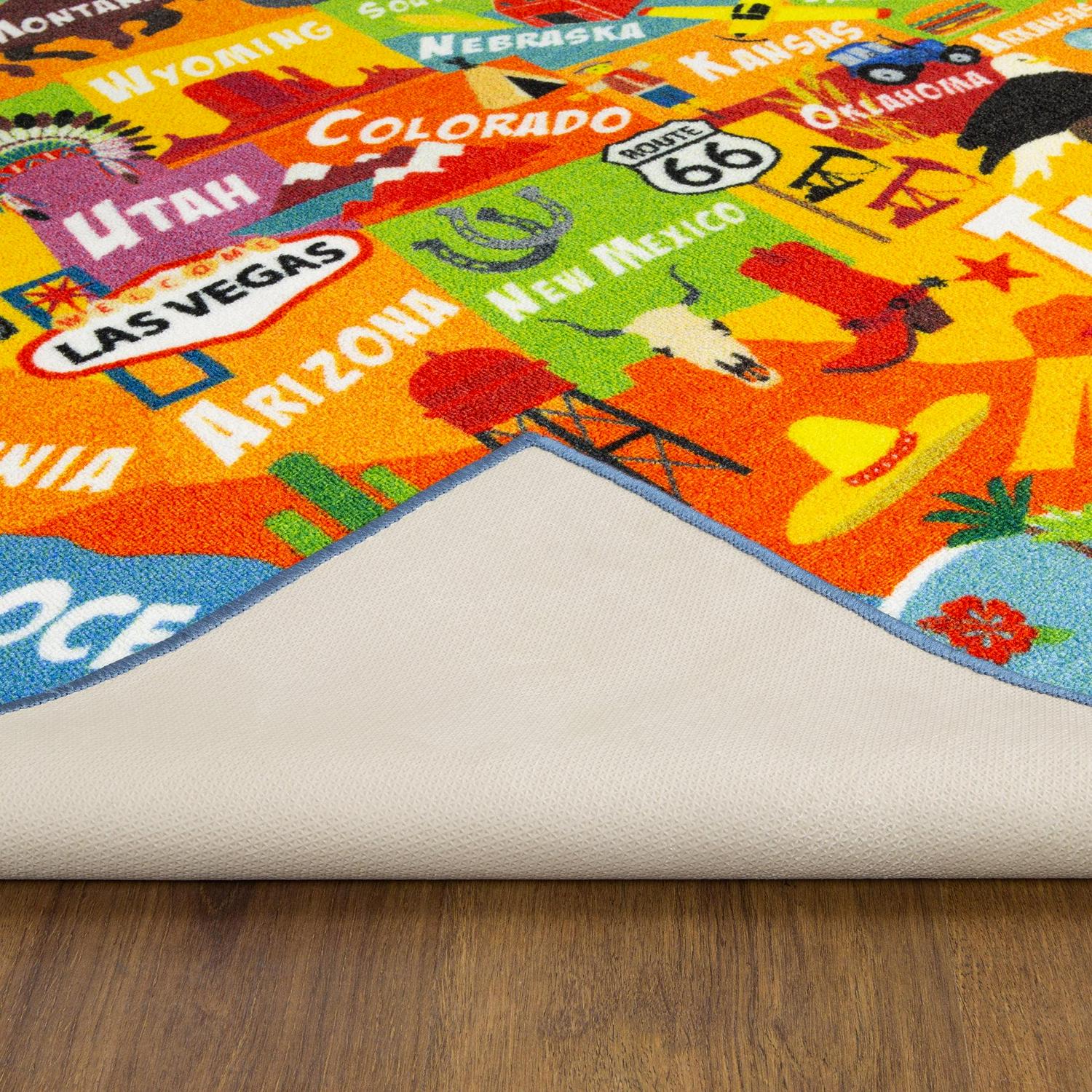 KC CUBS Playtime Collection USA United States Geography Map Educational Learning Area Rug Carpet for Kids and Children Bedrooms and Playroom (5' 0" x 6' 6") - Image 6