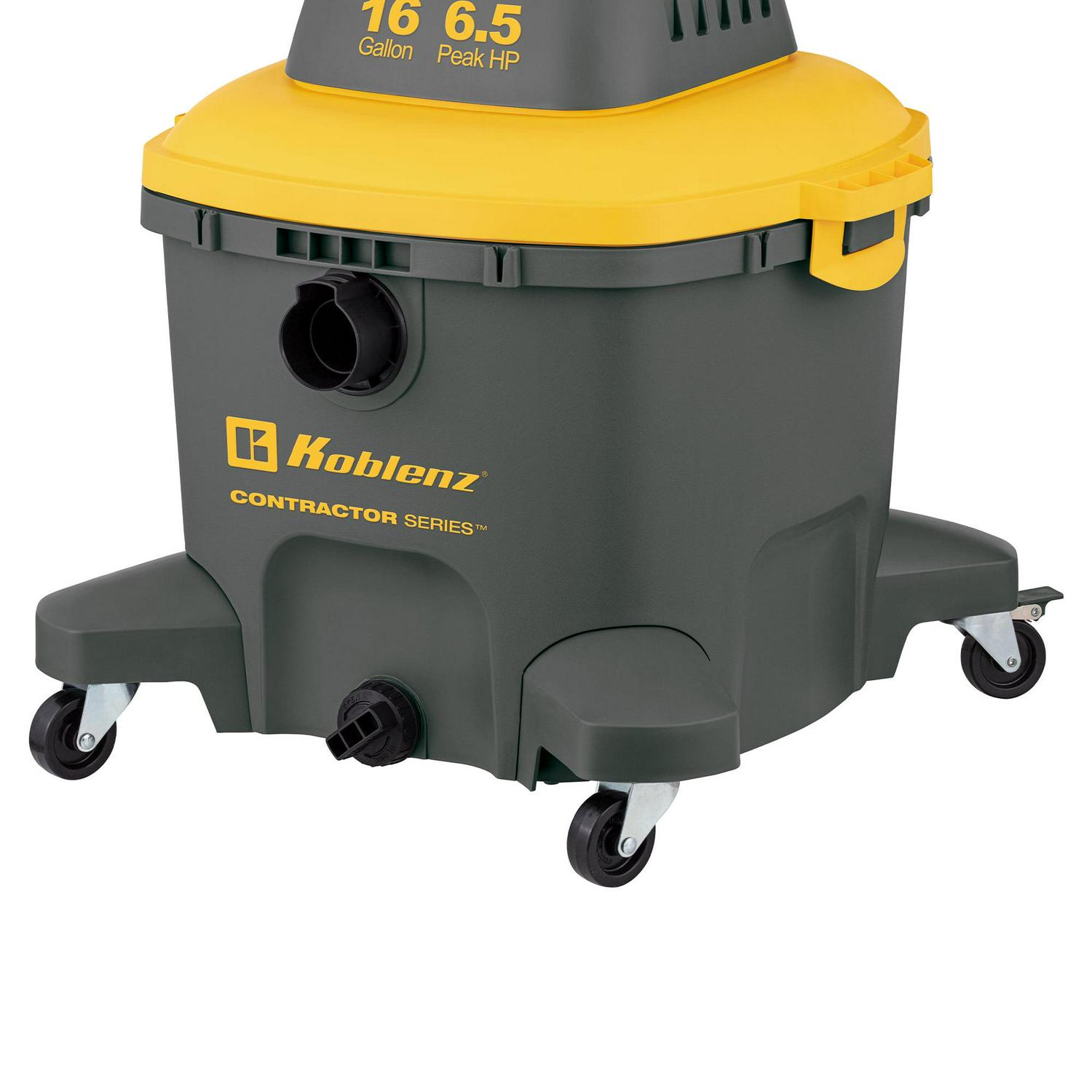KOBLENZ CONTRACTOR SERIES - Commercial Shop Vacuum Cleaner, 16 Gallon, 6.5 Peak HP Lifetime limited warranty (WD-16 C4) - Image 3