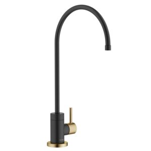 KRAUS Purita Single Handle Drinking Water Filter Faucet for Reverse Osmosis or Water Filtration System in Brushed Brass/Matte Black
